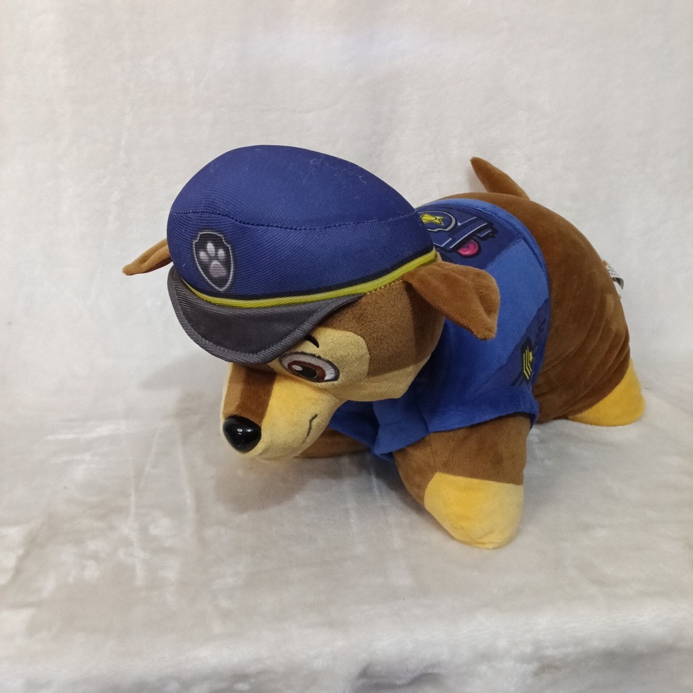 Pillow Pets Nickelodeon Paw Patrol Chase Plush Police Dog 16" Large Brown Blue